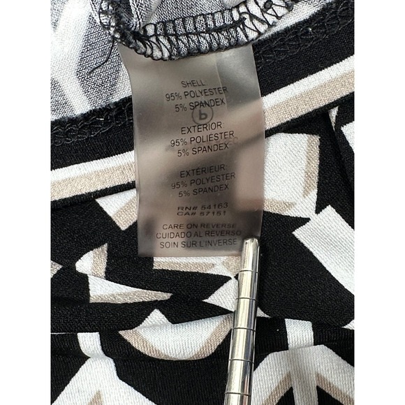 Calvin Klein Top Womens‎ 2X Black White Sleeveless Chevron Stripe Office Stretch - Picture 7 of 10